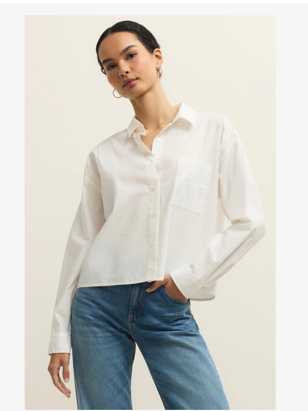 Z Supply Lisette Relaxed White Button-Down Shirt